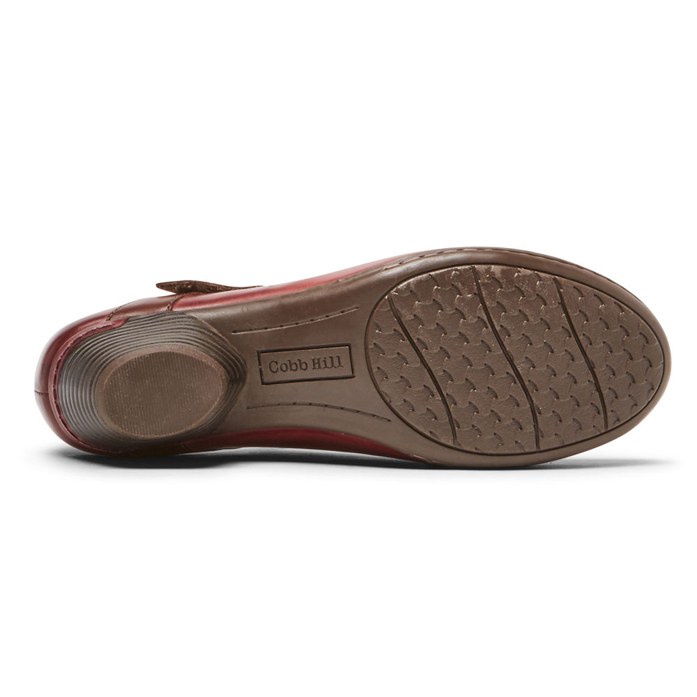 Rockport Singapore Womens Flats - Cobb Hill Laurel Mary Jane Red - IL7840623